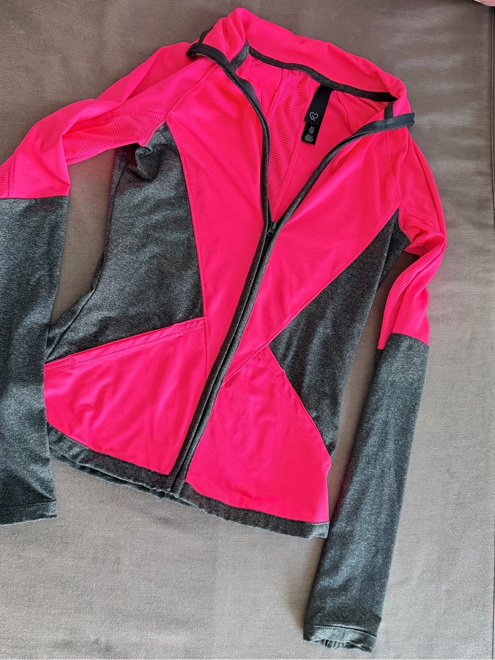 Aeropostale Hot Pink and Charcoal Zip Performance Jacket
